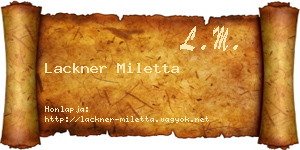 Lackner Miletta névjegykártya